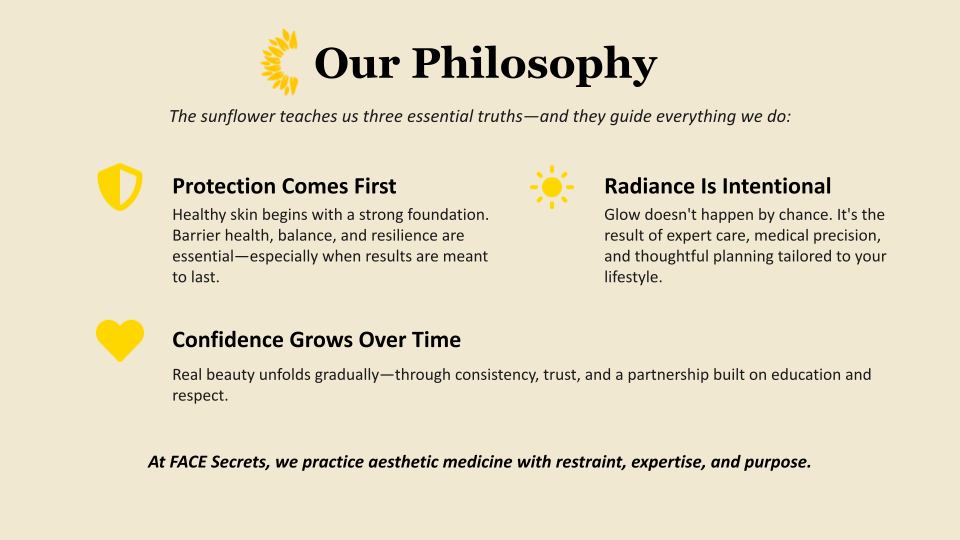 Our Philosophy at FACE Secrets Aesthetic Clinic of Florida